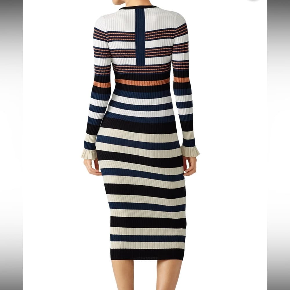 Opening Ceremony long sleeve striped midi dress Harvest white