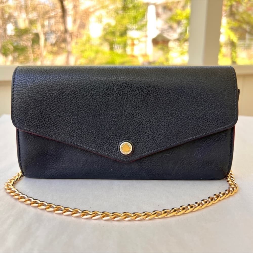 Authentic Louis Vuitton Empreinte Sarah Wallet navy red gold
