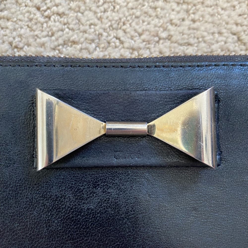Chloe leather wallet on chain mini shoulder bag black gold