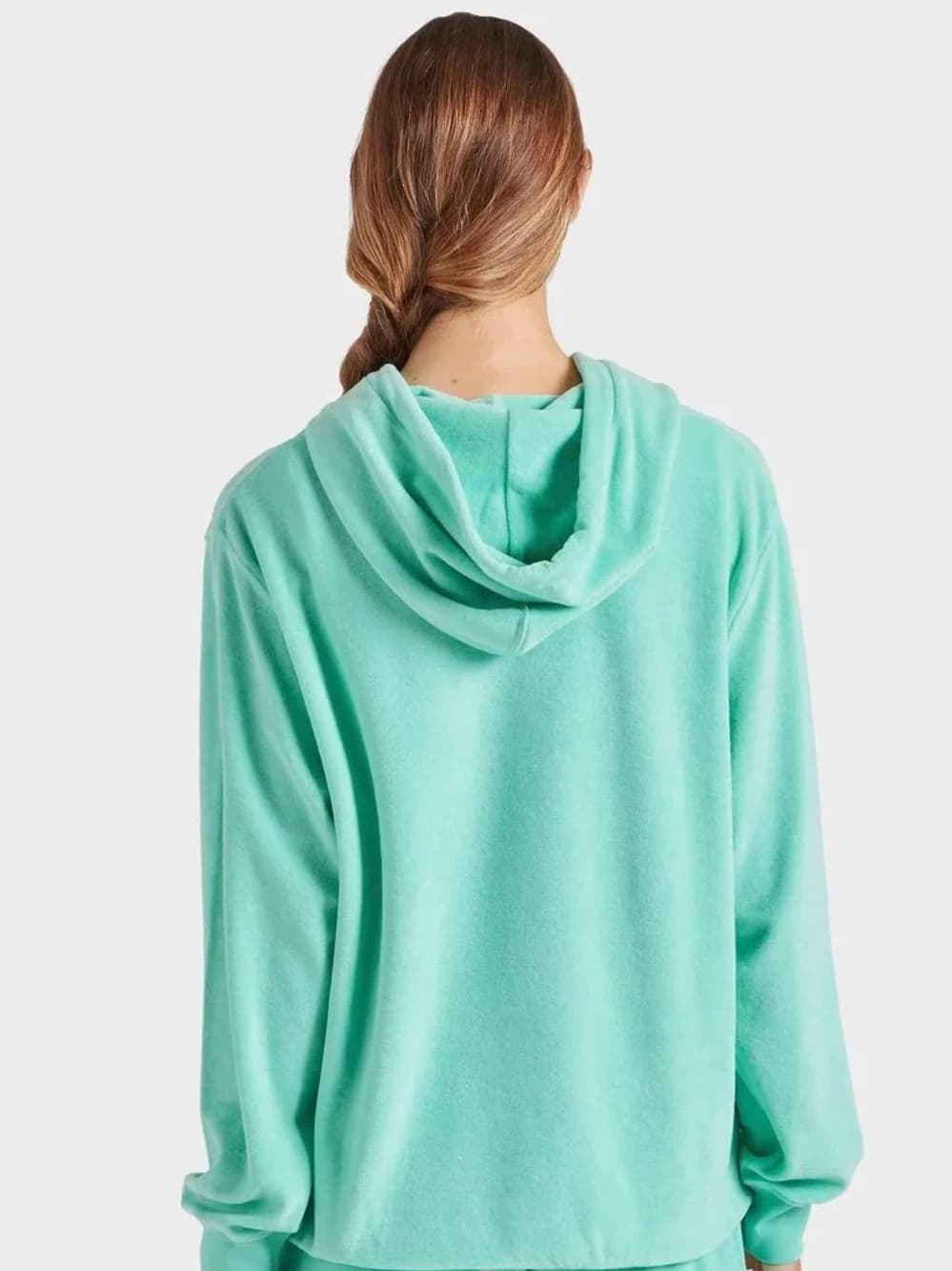 Hunza G Terry Towelling hoodie green