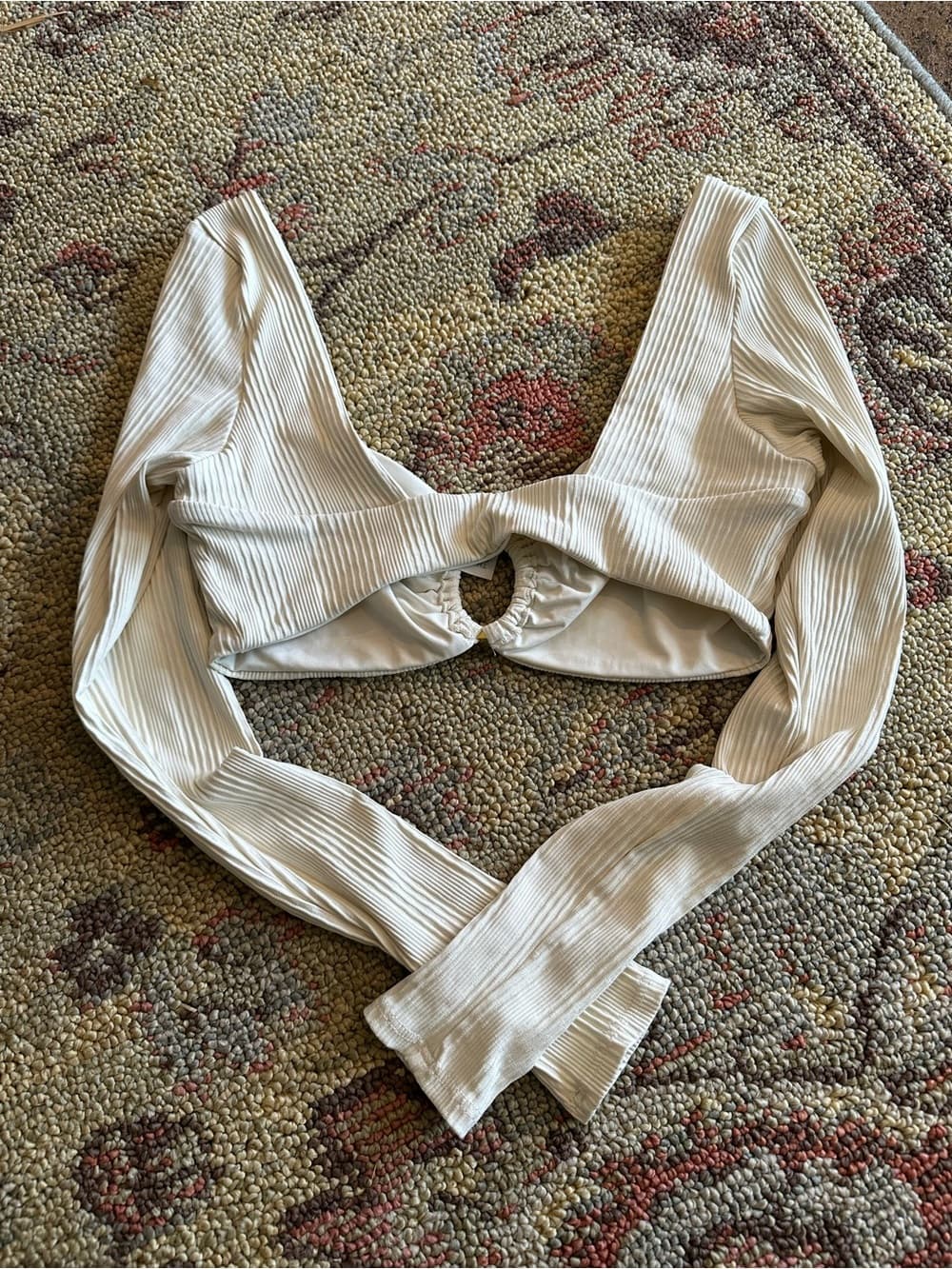 NWOT L*Space long sleeve ribbed crop top cream