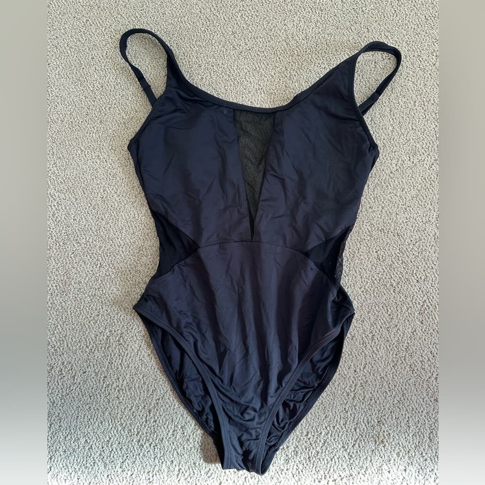 La Blanca mesh insert one piece swimsuit black