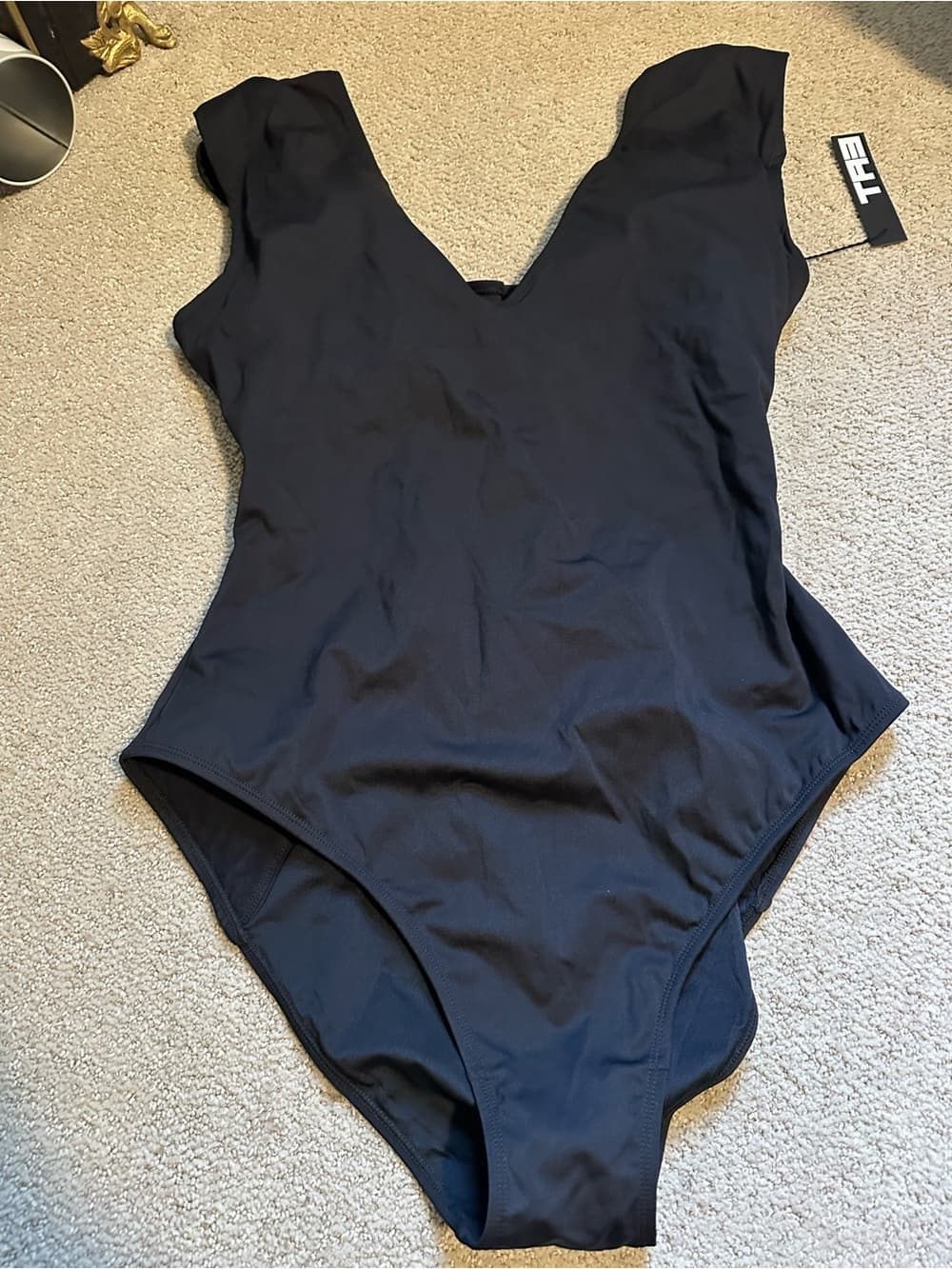 NWOT TA3 Plungey Muscle one piece swimsuit black large extra long