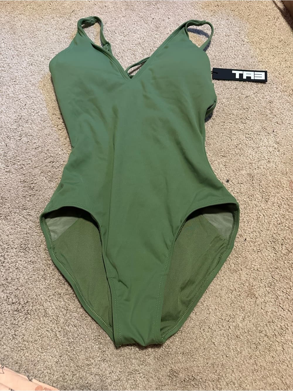 NWT TA3 Plungey one piece swimsuit army green 3x regular