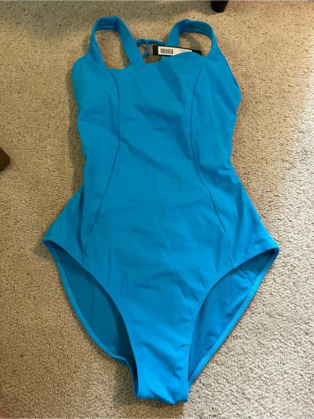 NWT TA3 Squarey one piece swimsuit Aqua large regular