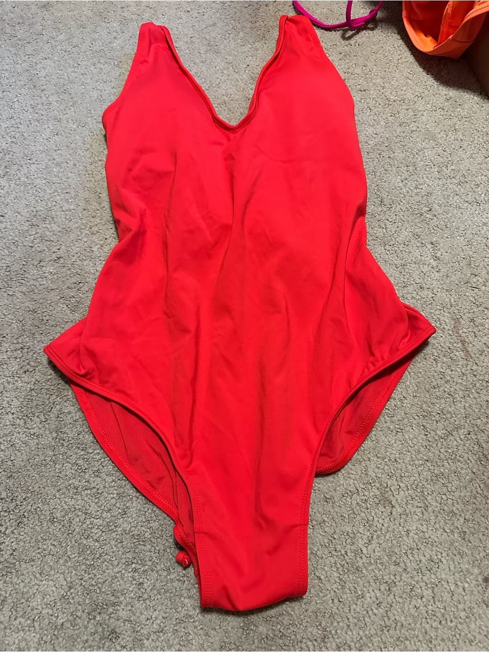 NWT TA3 Plungey one piece swimsuit red medium short