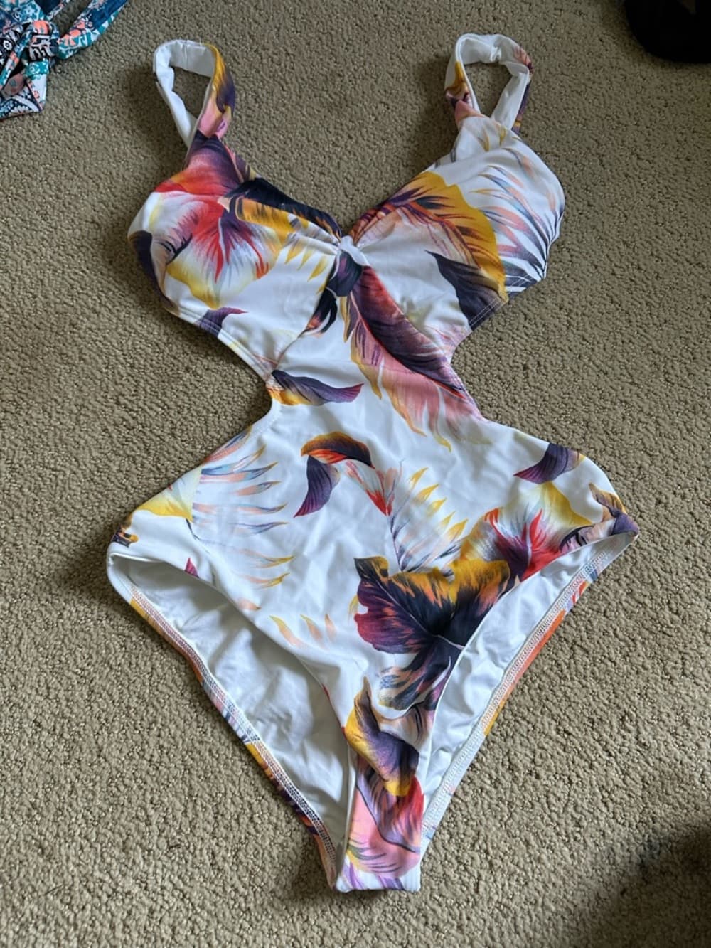 NWOT L*Space Monaco sunset palm one piece swimsuit