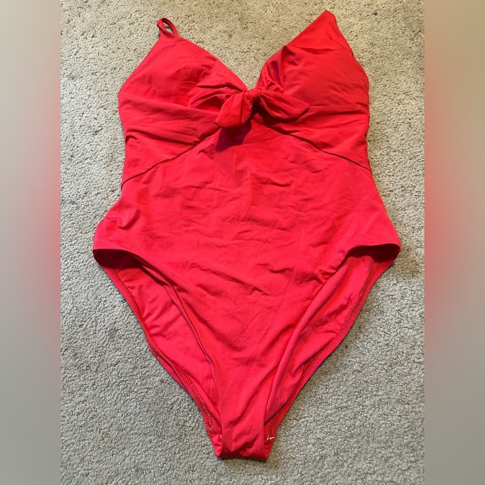 Trina Turk Getaway high leg one piece swimsuit red