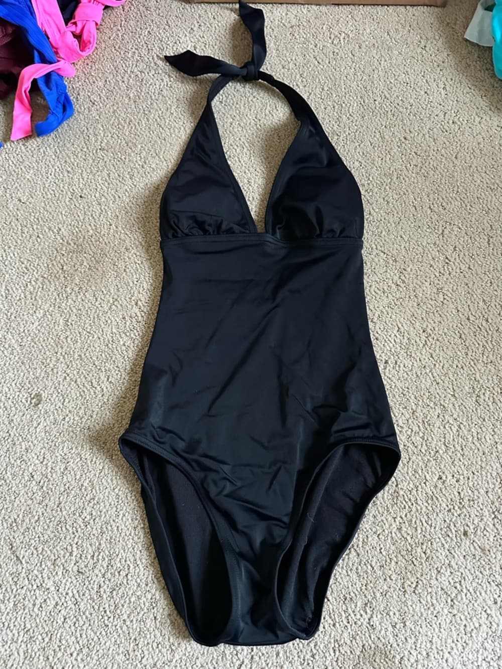 Gap Body halter back one piece swimsuit black