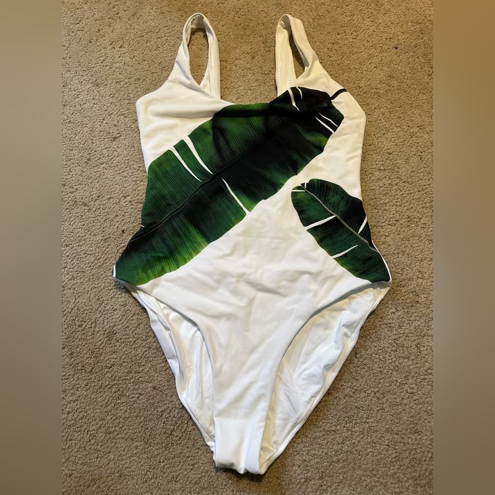 Onia Kelly Banana leaf one piece swimsuit medium