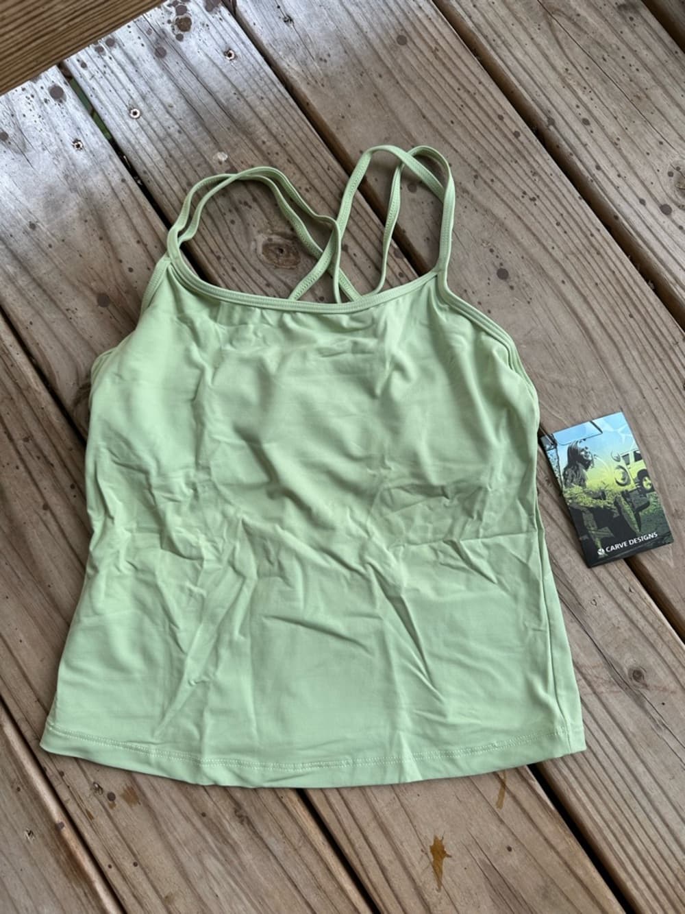 NWT Carve Designs cropped Tankini top Sea Glass