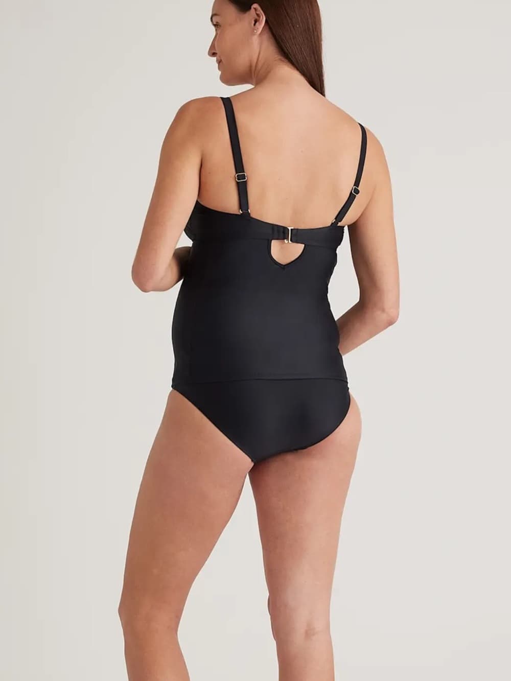 NWT Quince maternity tankini set black