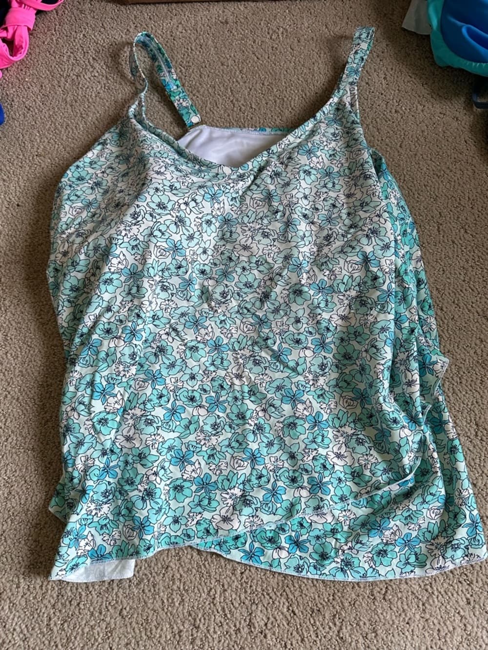 Land’s End tulip hem floral tankini top