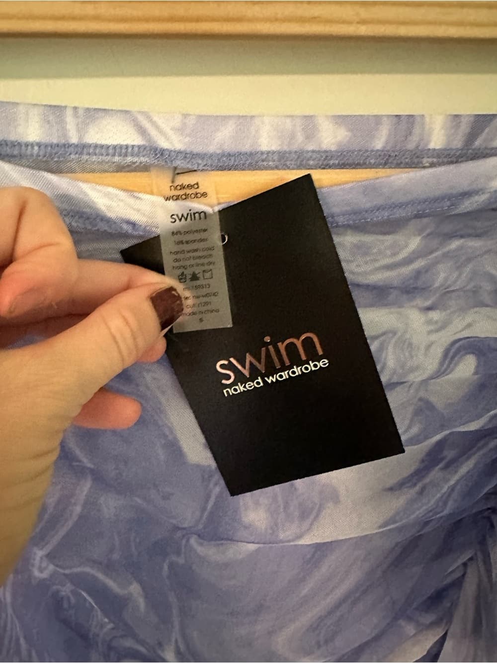NWT Naked Wardrobe Swim cover up skirt blue