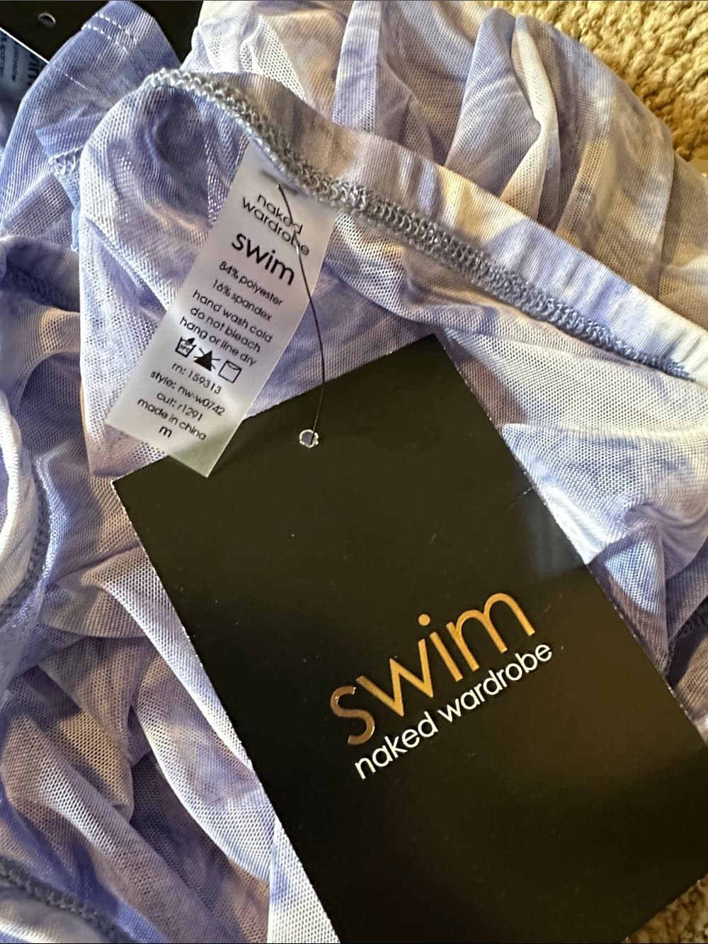 NWT Naked Wardrobe Swim cover up skirt blue