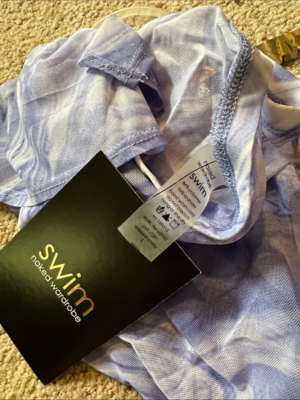 NWT Naked Wardrobe Swim cover up skirt blue
