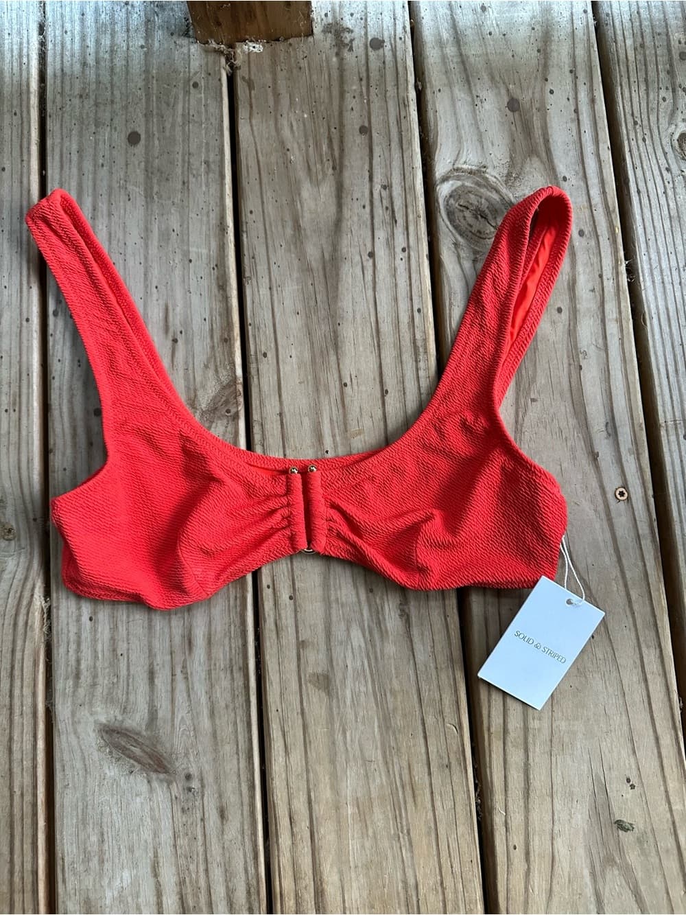 NWT Solid and Striped Annie bikini top Lava