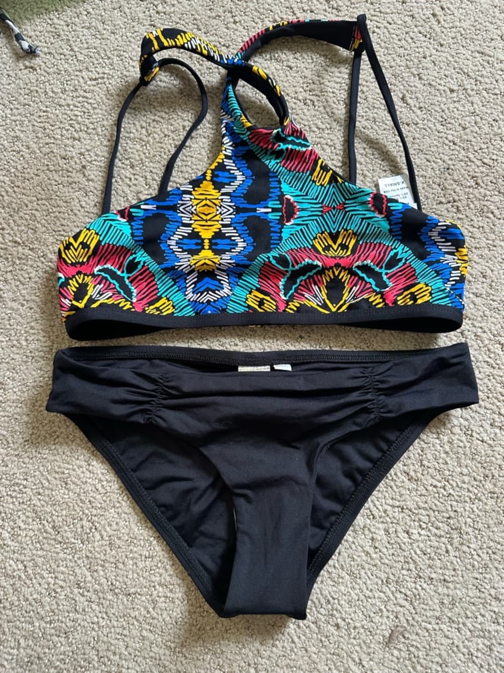 NWOT L*Space high neck bikini set tribal print