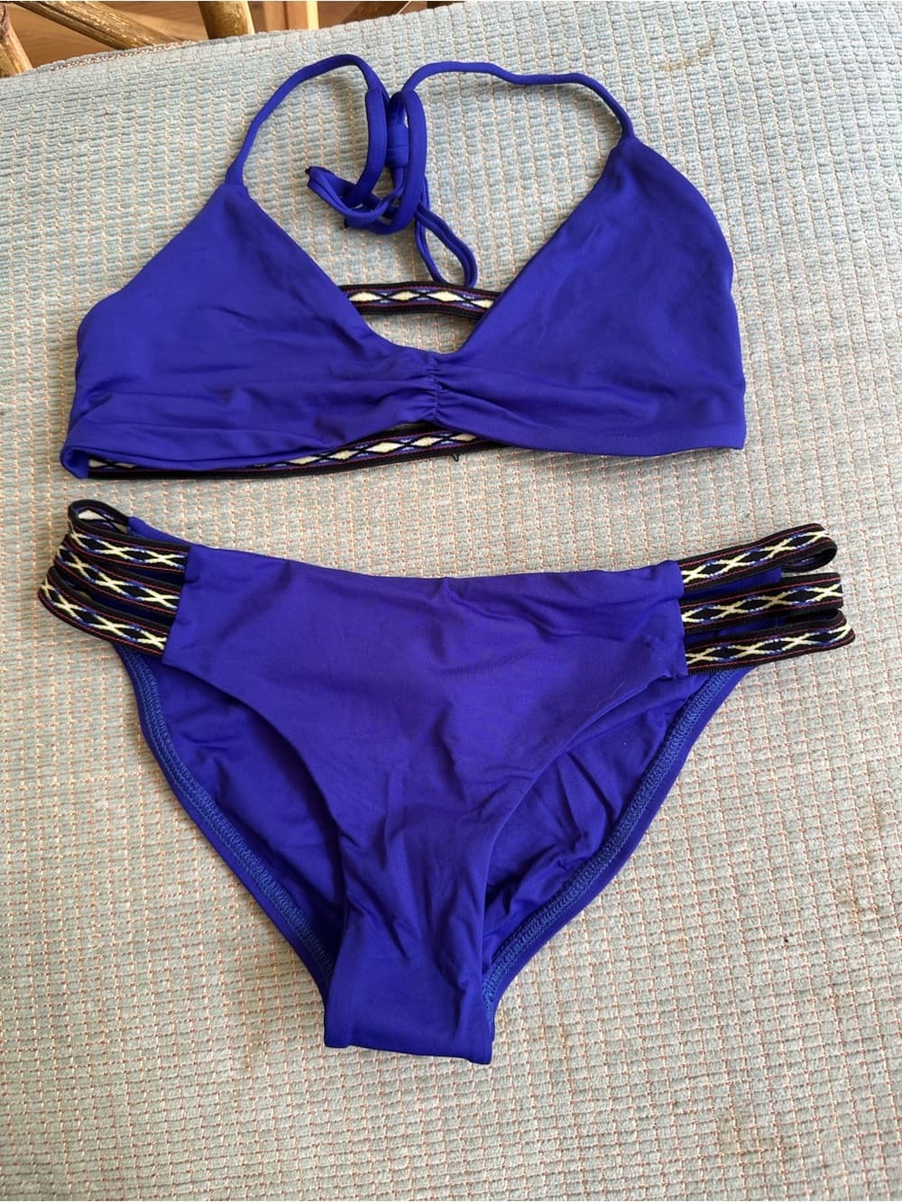 NWOT L*Space bikini set southwestern royal blue
