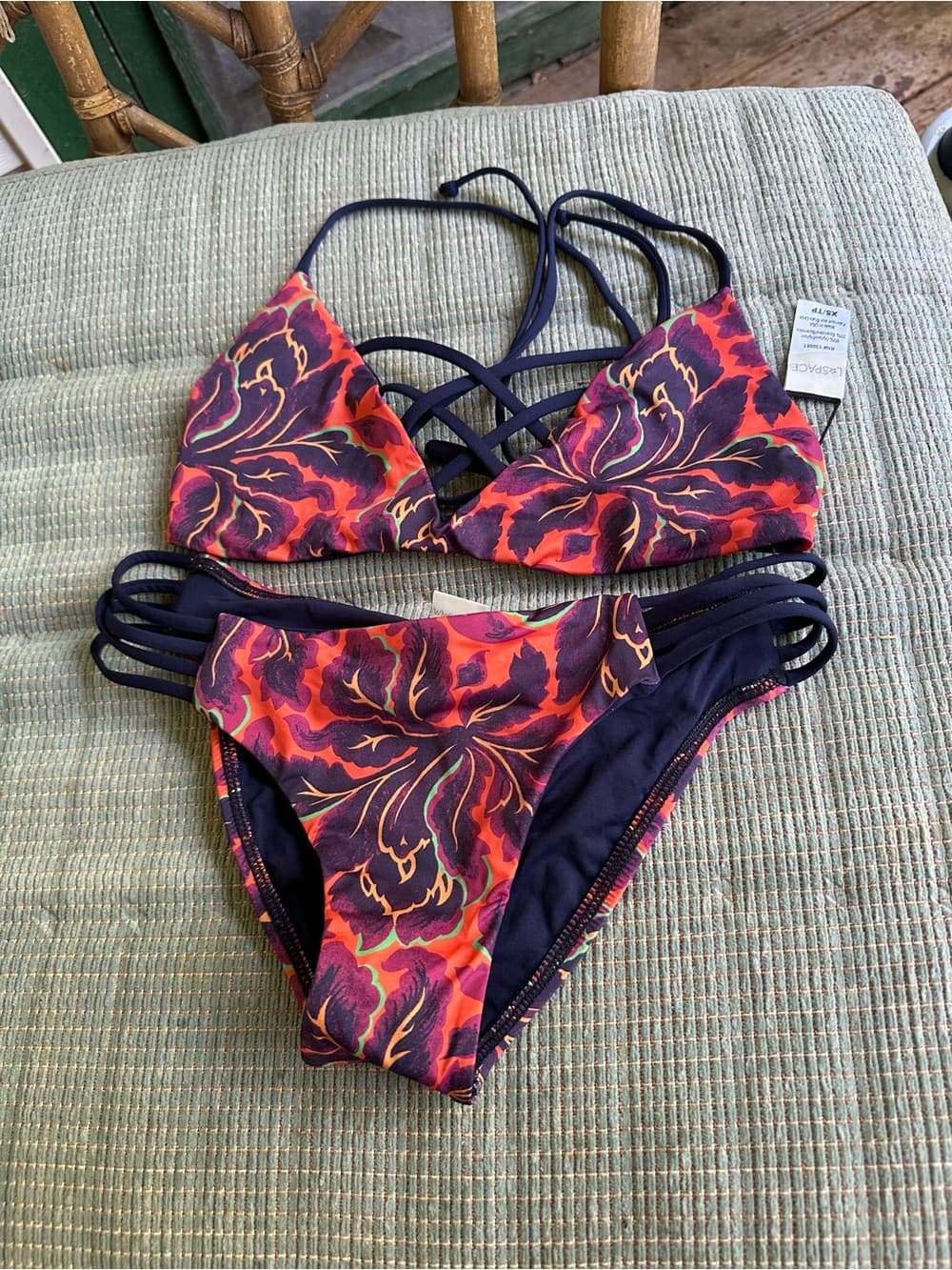 NWOT L*Space Liberty Fleur bikini set extra small