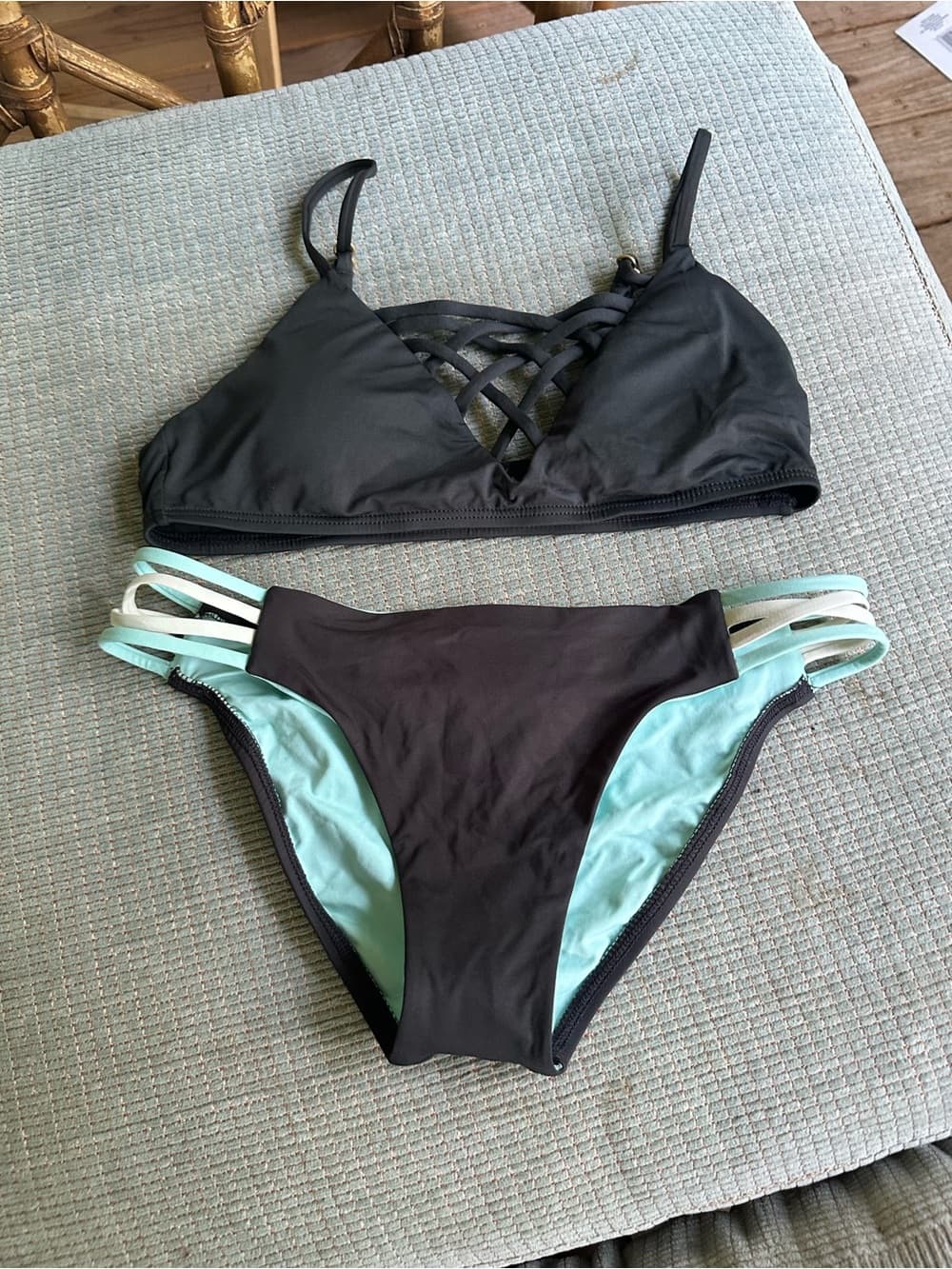 NWOT L*Space Jaime Low Down bikini set grey