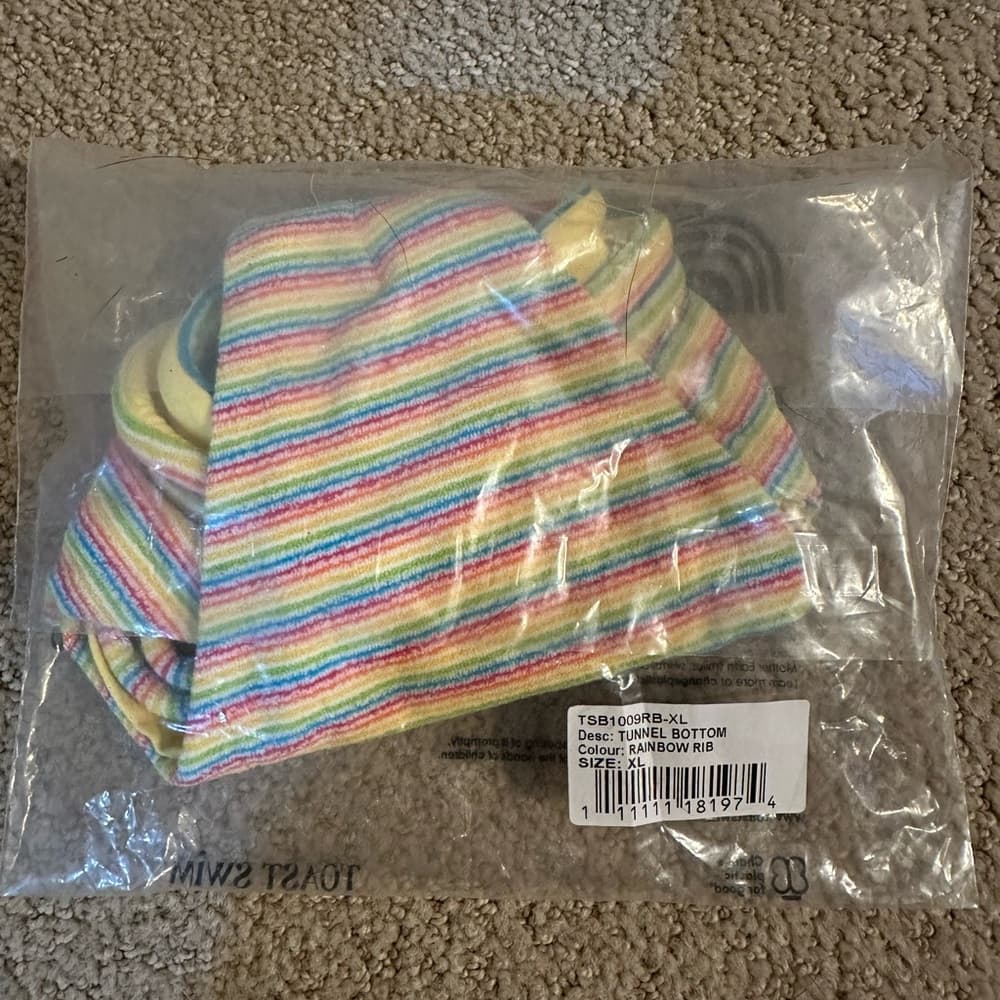 NWT Free People x Toast tunnel bikini bottoms rainbow xl