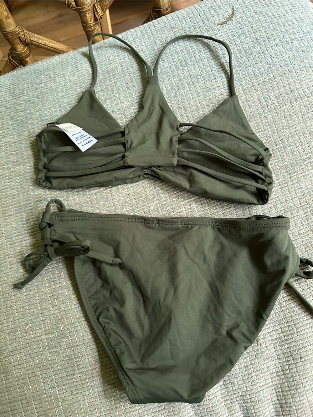 NWOT L*Space Wild One bikini set green extra small