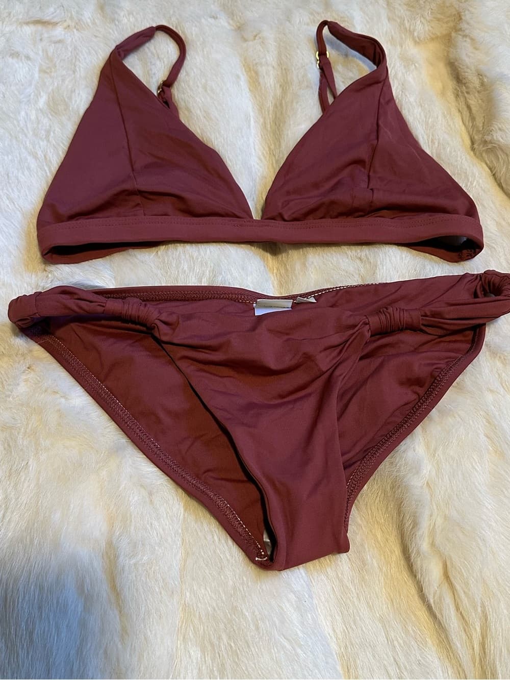 NWOT L*Space triangle bikini set rust