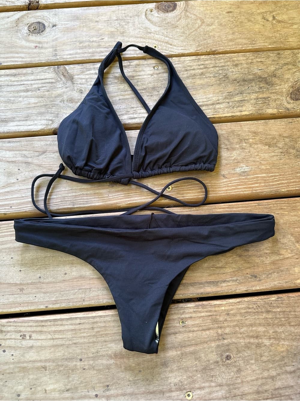 NWOT L*Space Lexie Bitsy cut bikini set black large
