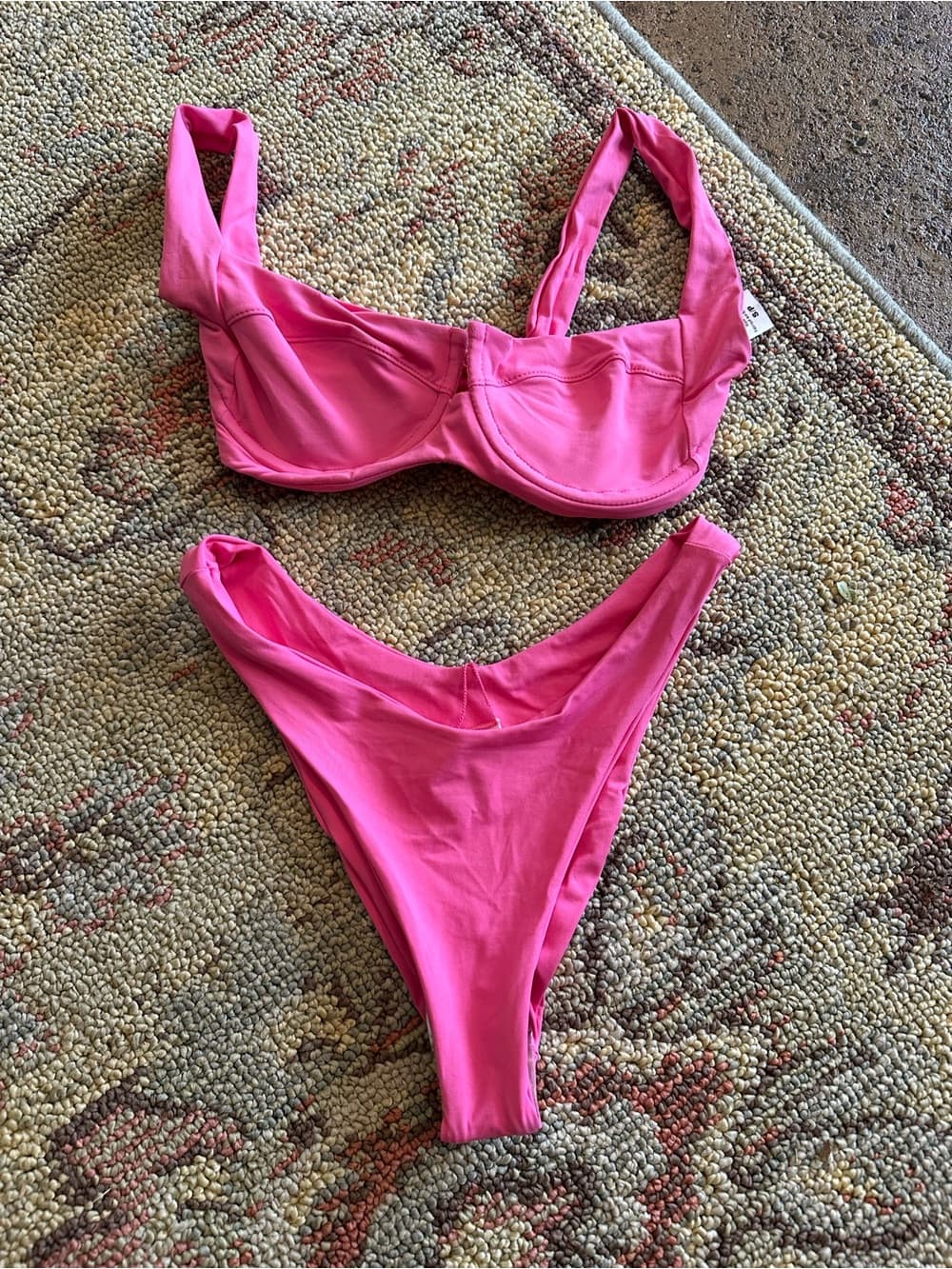 NWOT L*Space Camellia bikini set bubblegum pink small