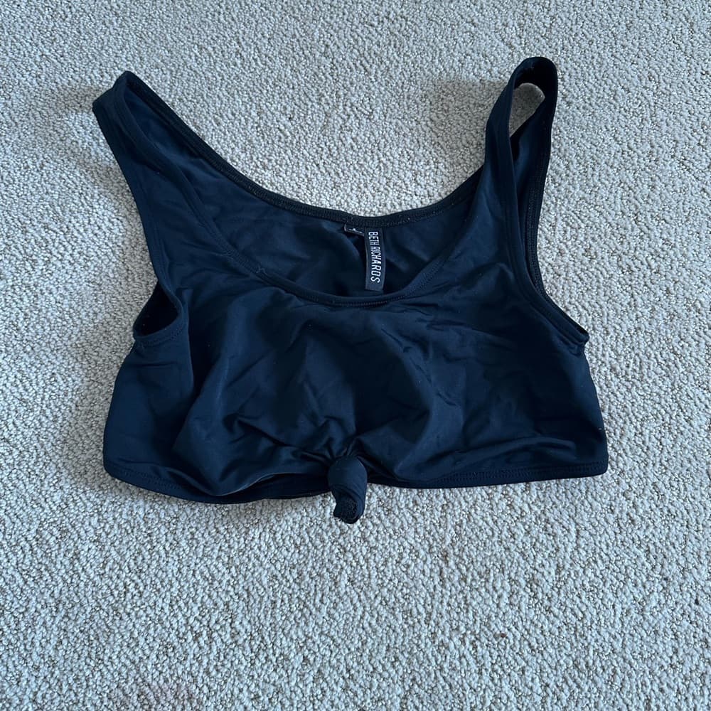 Beth Richards tie front bikini top black small