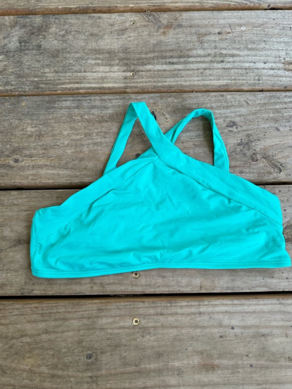 NWOT L*Space Serina high neck bikini top green