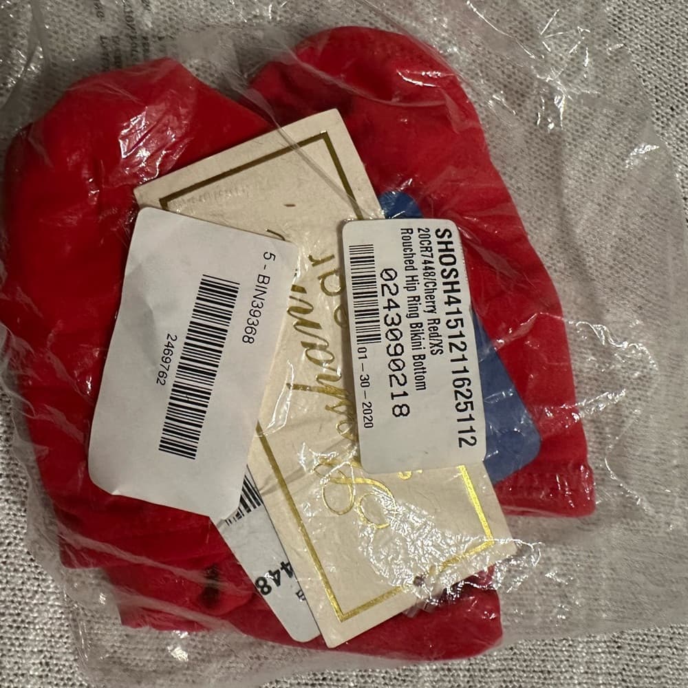 NWT Shoshanna hip ring bikini bottoms red