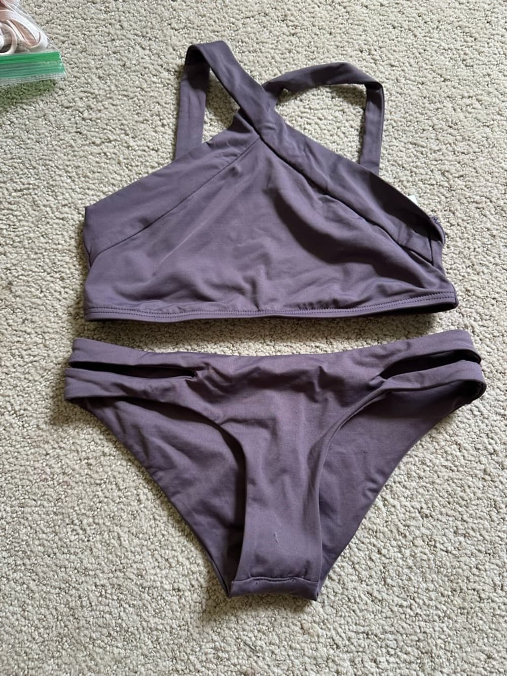 NWOT L*Space high neck bikini set grey