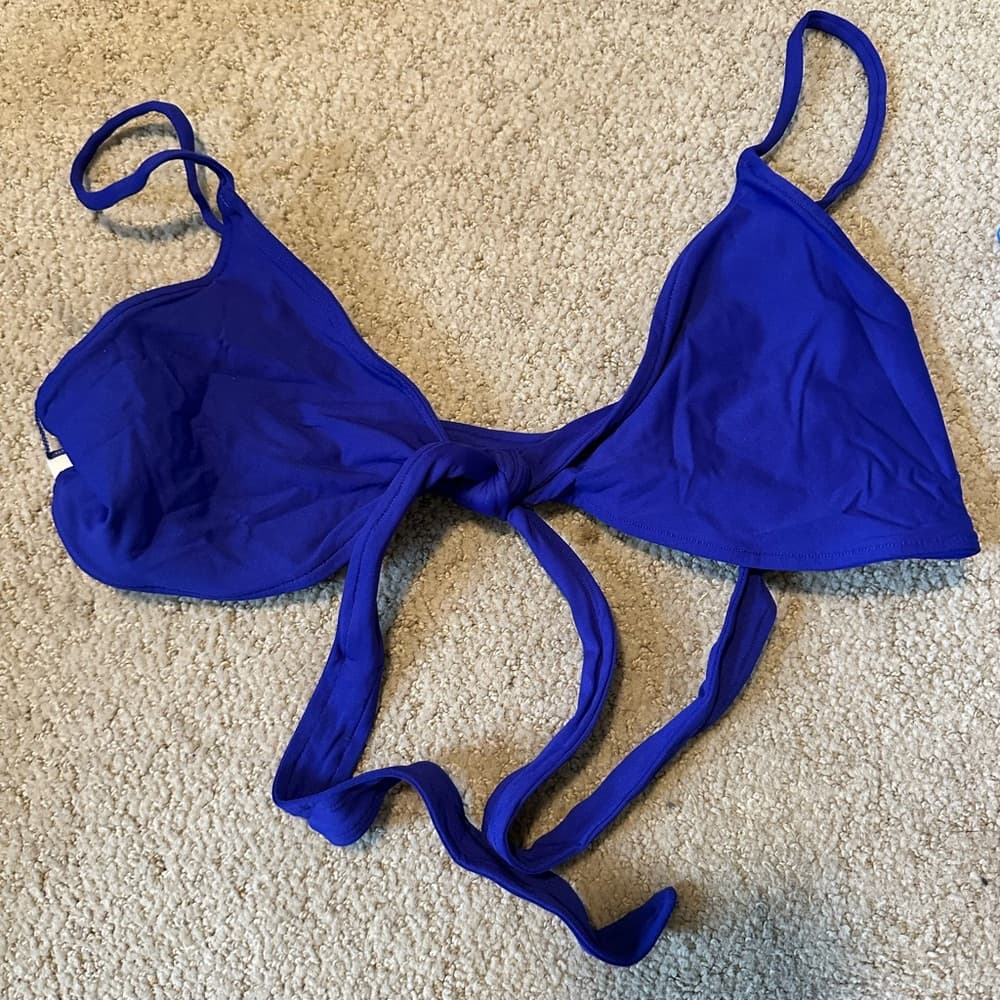 NWOT L*Space Chloe wrap bikini top royal blue