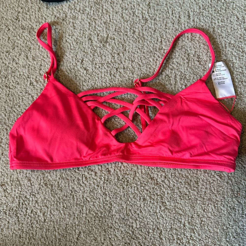 NWOT L*Space Jaime bikini top hot cherry