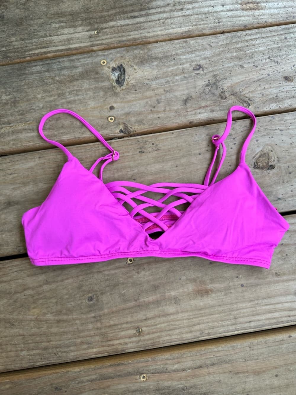 NWOT L*Space Jaime bikini top hot pink