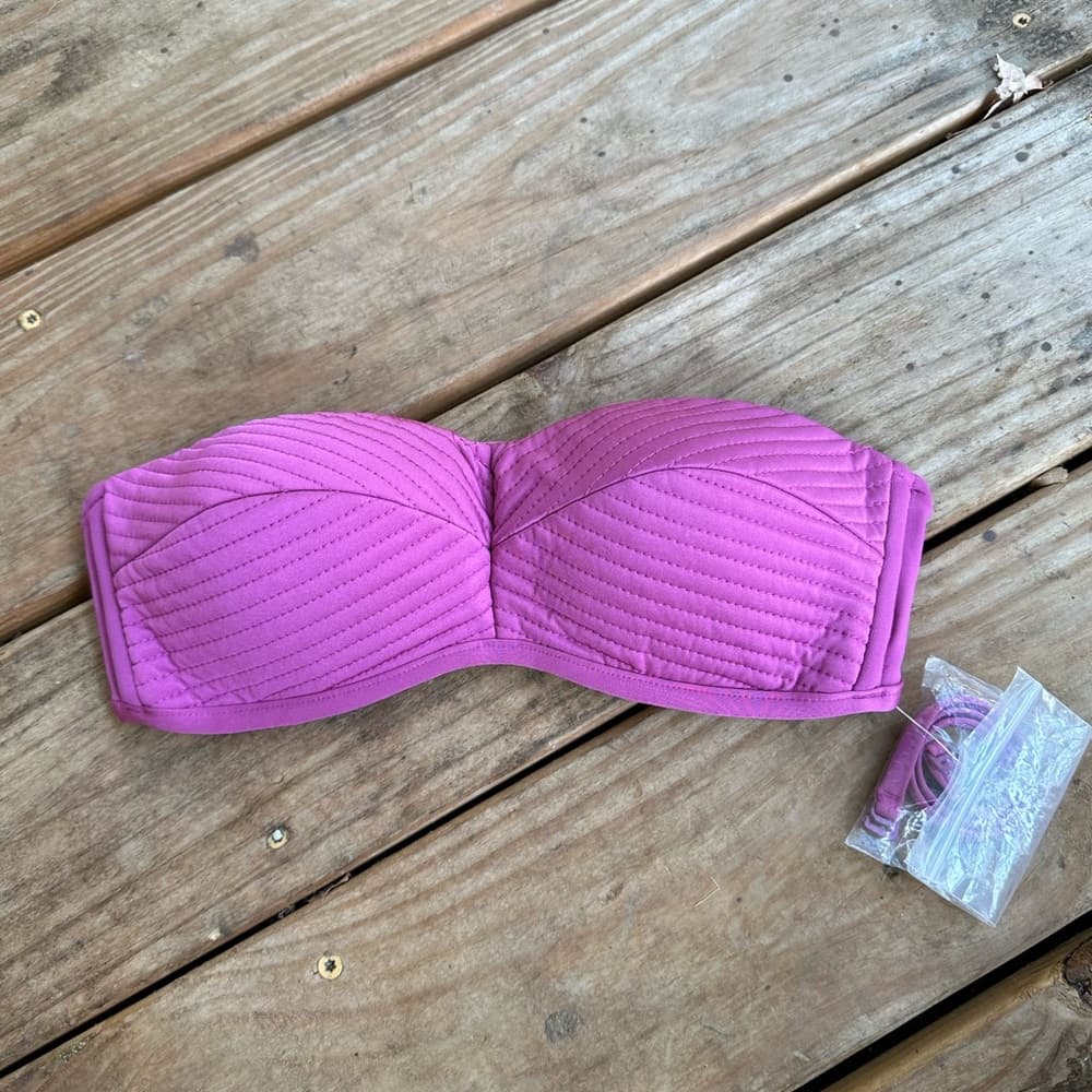 NWT Seafolly bustier quilted bikini top berry