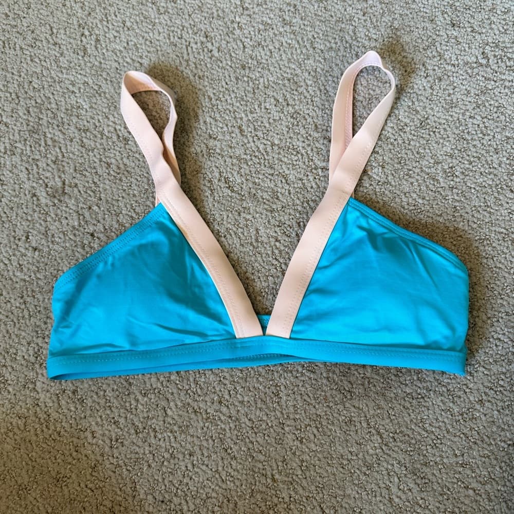 NWOT L*Space Farrah bikini top blue cream