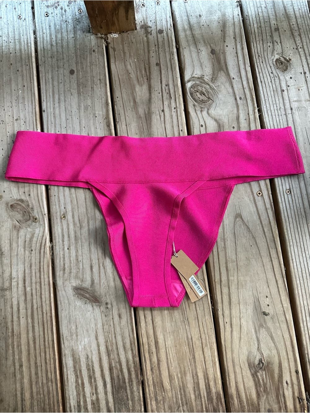 NWT Skims knit cheeky bikini bottoms hot pink