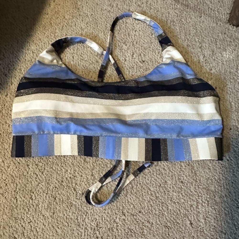 PilyQ Cancun halter striped bikini top