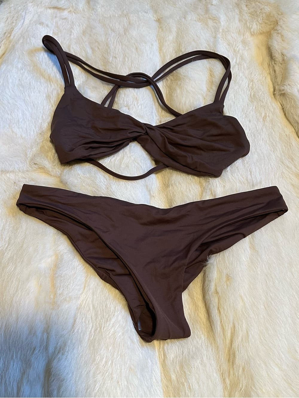 NWOT L*Space Hartley bikini set chocolate brown small