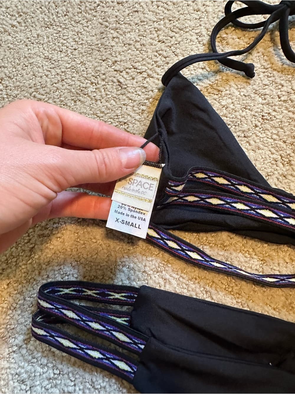 NWOT L*Space Itsy southwestern bikini set black