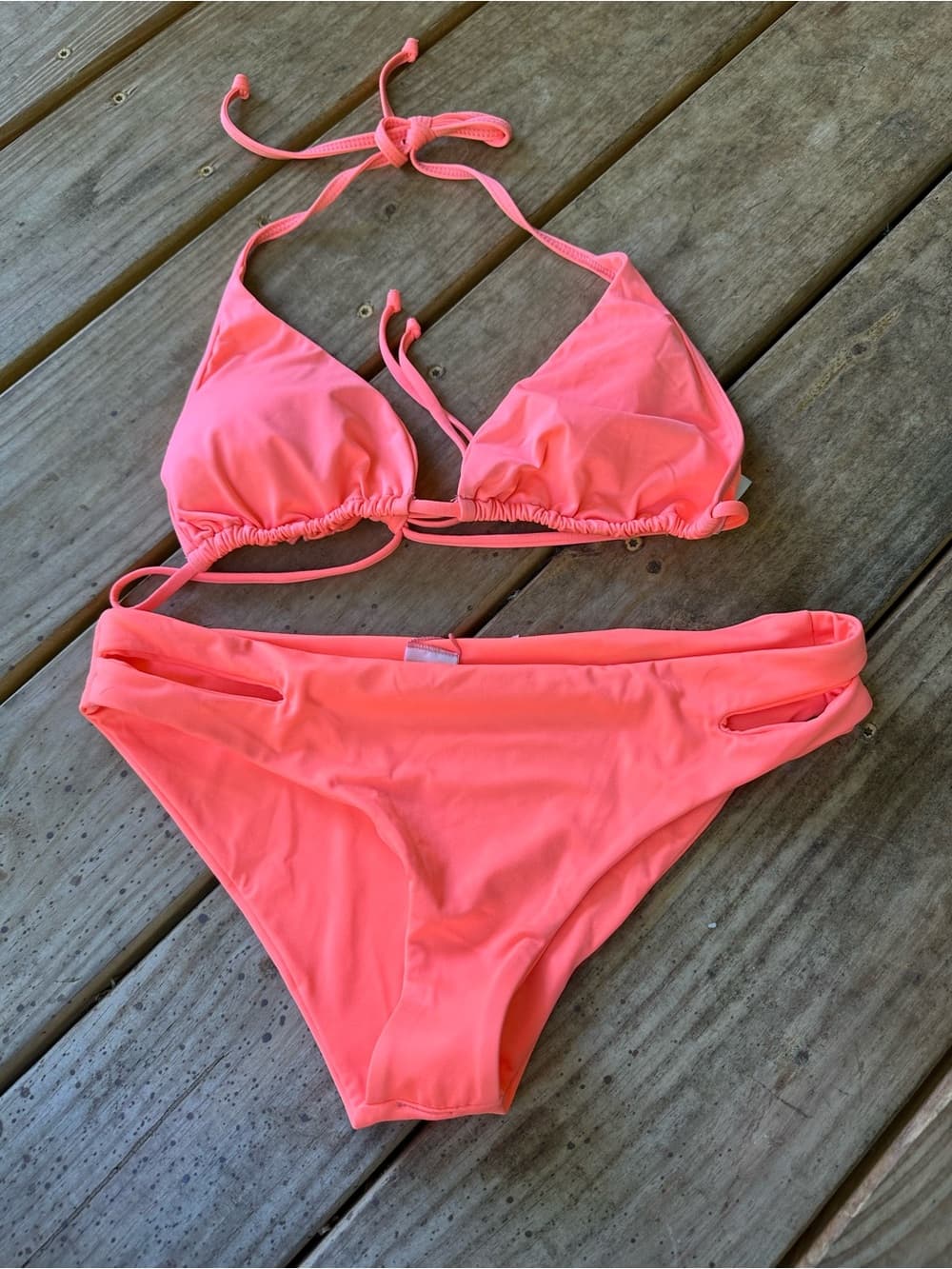 NWOT L*Space string bikini set coral large