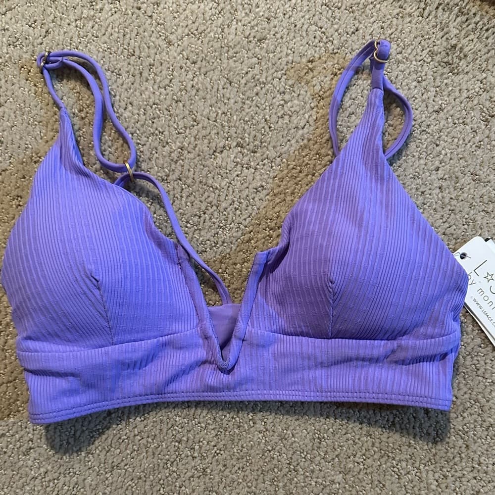 NWT L Space Siren bikini top purple medium