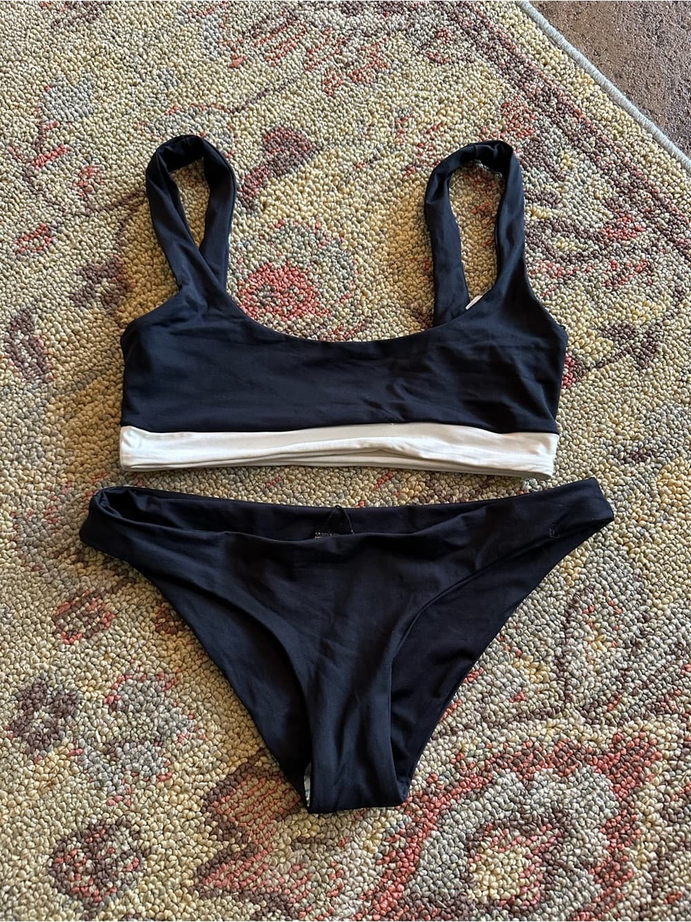 NWOT L*Space Miller colorblock bikini set black white small