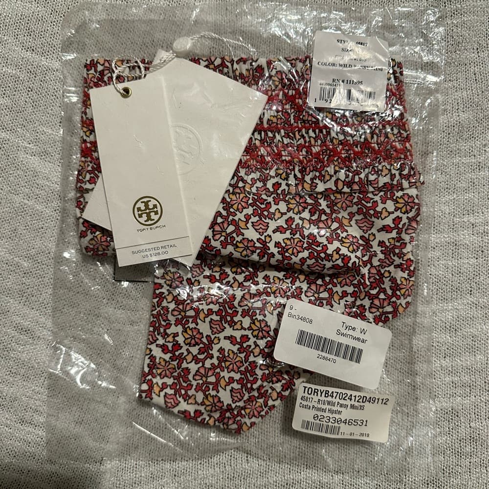 NWT Tory Burch Costa bikini bottoms Wild Pansy