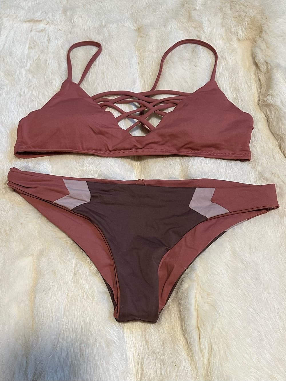 NWOT L*Space Jaime bikini set dusty rose