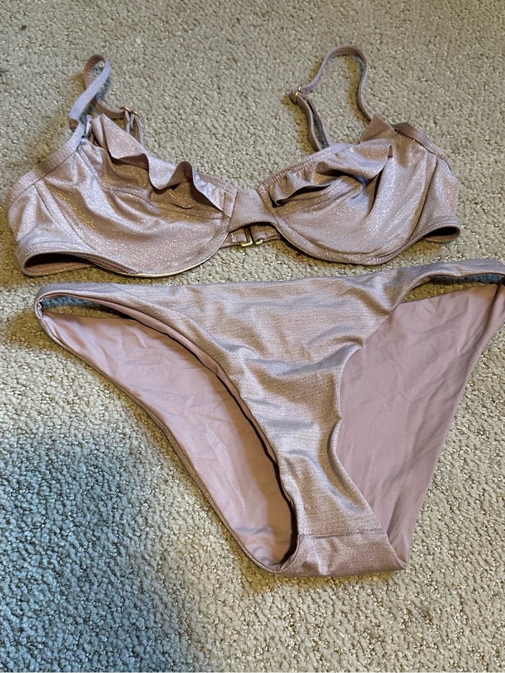 NWOT L*Space Priscilla Shine on Me bikini set dusty mauve