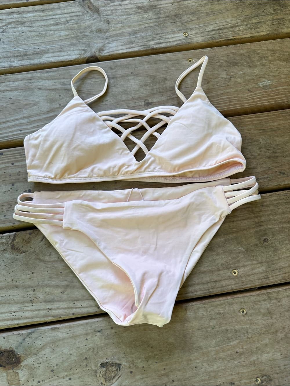 NWOT L*Space Jaime Low Down Bikini set peach